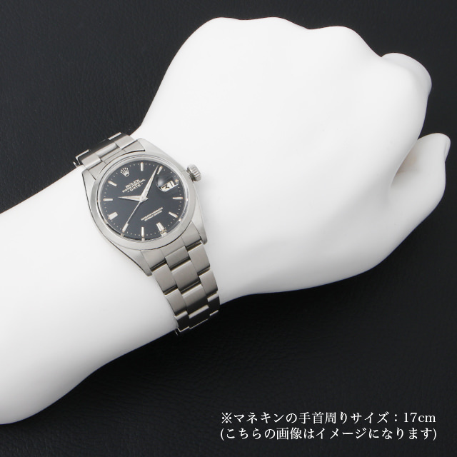 ロレックス オイスターパーペチュアル デイト 1500 ブラックミラーダイアル/バー 60番 アンティーク メンズ