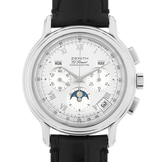 ゼニス クロノマスター トリプルカレンダー エルプリメロ ムーンフェイズ 02.0240.410/01 中古 メンズ