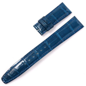 RASINオリジナル IWC ポルトギーゼ Dバックル用革ベルト クロコダイル 裏ラバー 艶有り 青/ブルー 20mm-18mm IWPGDB2018 WEB限定品