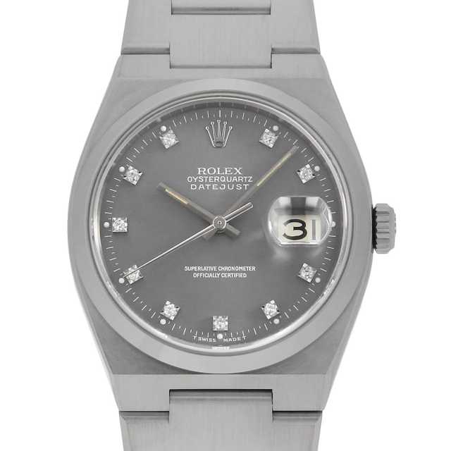 ロレックス オイスタークォーツ 10Pダイヤ 17000G グレー 44番 中古 メンズ