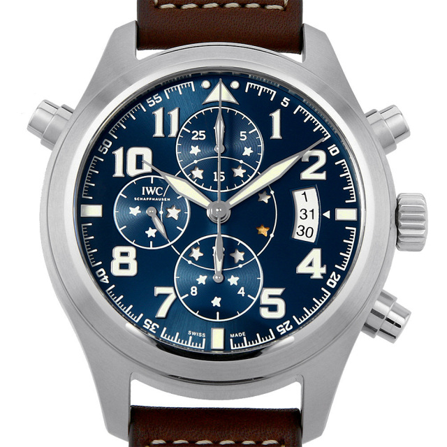 IWC パイロットウォッチ ダブルクロノグラフ プティ・フランス IW371807 中古 メンズ