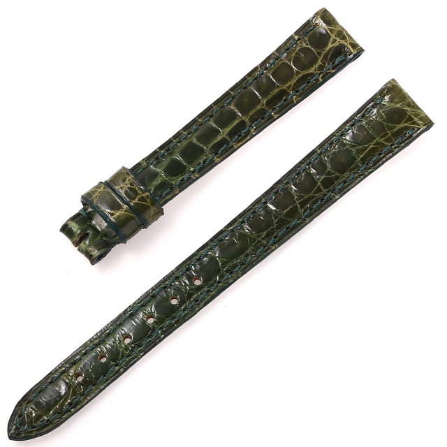 カミーユフォルネ 尾錠用革ベルト クロコダイル グリーン 12mm-10mm 未使用 WEB限定品