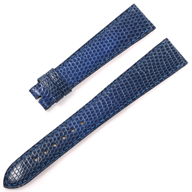 カミーユフォルネ 尾錠用革ベルト リザード 青/ブルー 18mm-14mm 未使用 WEB限定品