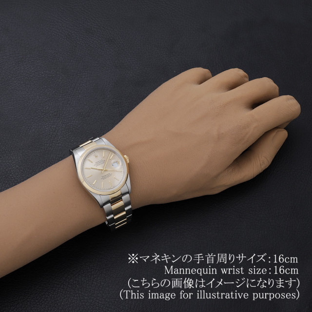 ロレックス デイトジャスト ティファニーWネーム 16203 シャンパン タペストリー バー E番 中古 メンズ 商品画像 6
