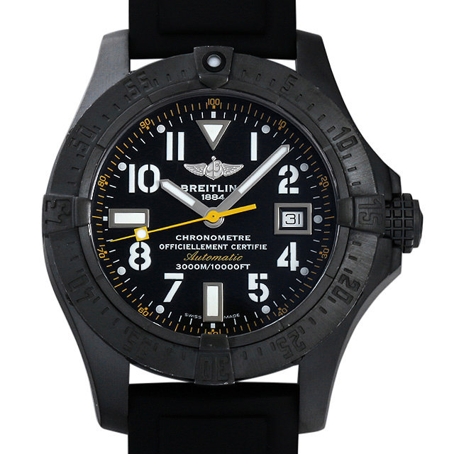 ブライトリング アベンジャーシーウルフ ブラックスチール 1000本限定 M177BCYRPB(M17330) 中古 メンズ