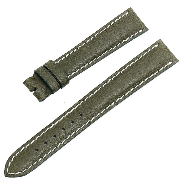カミーユフォルネ 尾錠用革ベルト ピッグスキン グリーン 16mm-14mm 未使用 WEB限定品