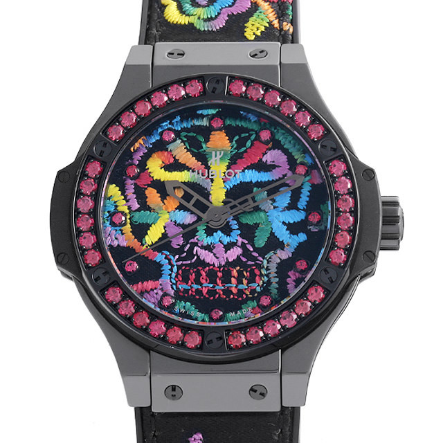 ウブロ ビッグバン ブロイダリー シュガースカル セラミック 世界限定200本 343.CS.6599.NR.1213 中古 メンズ