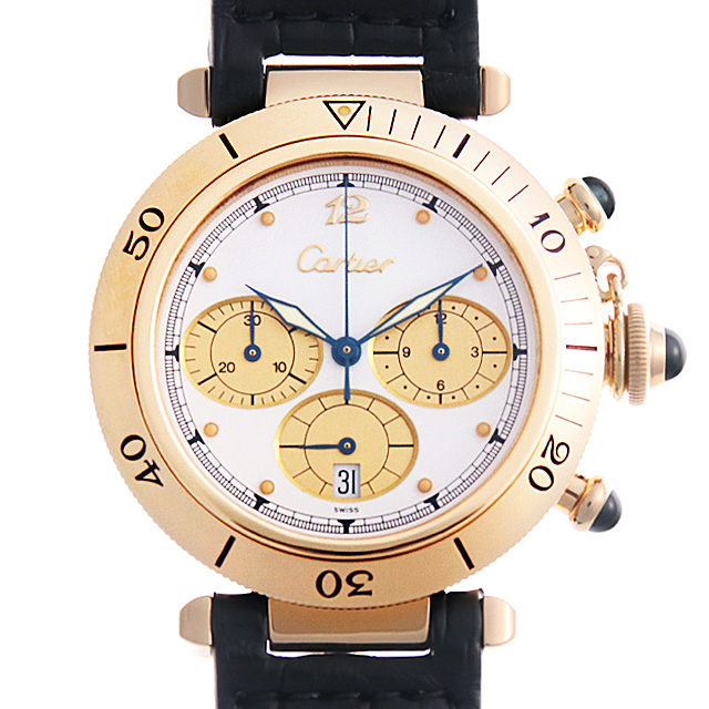 カルティエ パシャ 38mm クロノグラフ 中古 メンズ