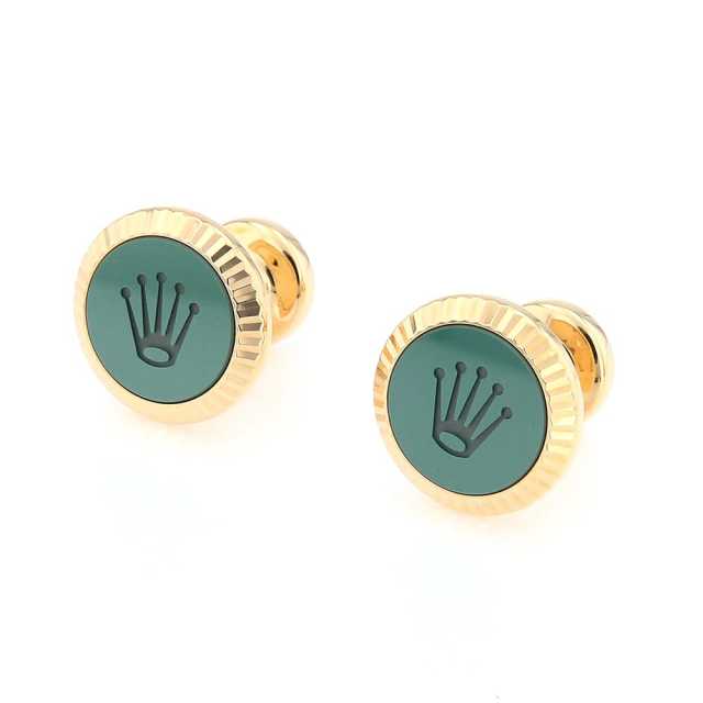 ロレックス フルーテッド カフリンクス A1038GREEN 中古