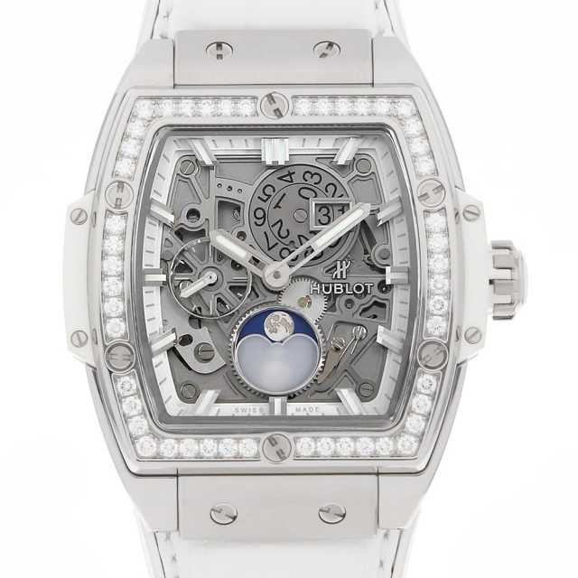 ウブロ スピリット オブ ビッグバン ムーンフェイズ チタニウム ホワイト ダイヤモンド 647.NE.2070.RW.1204 中古 メンズ