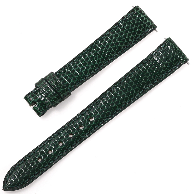 カミーユフォルネ 尾錠用革ベルト リザード 緑/グリーン 14mm-12mm 未使用 WEB限定品