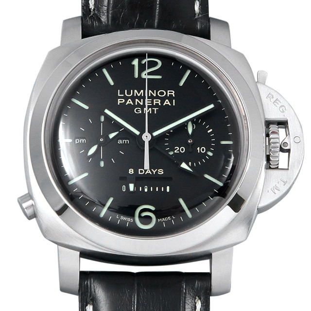 パネライ ルミノール 1950 8デイズ GMT クロノグラフ モノプルサンテ P番 PAM00275 中古 メンズ