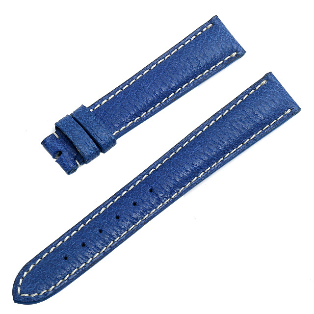 カミーユフォルネ 尾錠用革ベルト ピッグスキン ブルー 16mm-14mm 未使用 WEB限定品