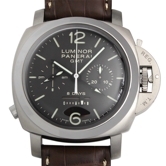 パネライ ルミノール1950 クロノ モノプルサンテ 8DAYS GMT チタニオ O番 PAM00311 中古 メンズ