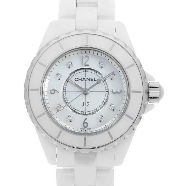 シャネル J12 ホワイト 8Pダイヤ H2422 中古 レディース