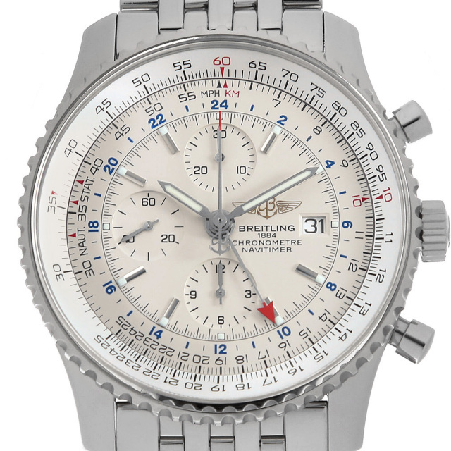 ブライトリング ナビタイマーワールド A242G71NP(A24322) 中古 メンズ
