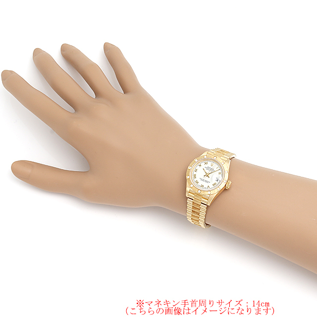 ロレックス デイトジャスト バークベゼル 12Pダイヤ 69288 ホワイトシャンタン/ローマ W番 中古 レディース 商品画像 5