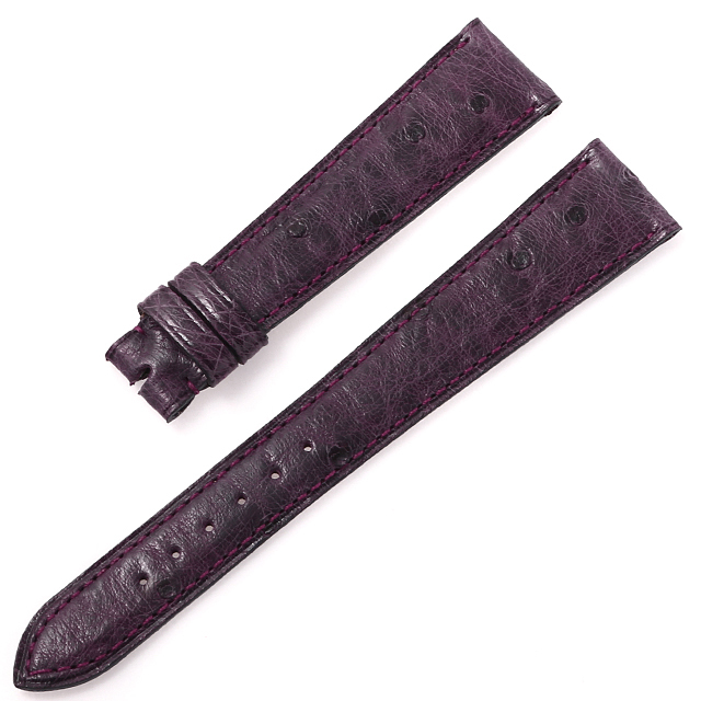 カミーユフォルネ 尾錠用革ベルト オーストリッチ 紫/パープル 18mm-14mm 未使用 WEB限定品