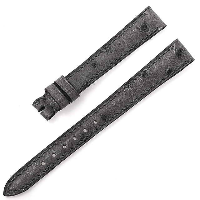 カミーユフォルネ 尾錠用革ベルト オーストリッチ ライトグレー 12mm-10mm 未使用 WEB限定品
