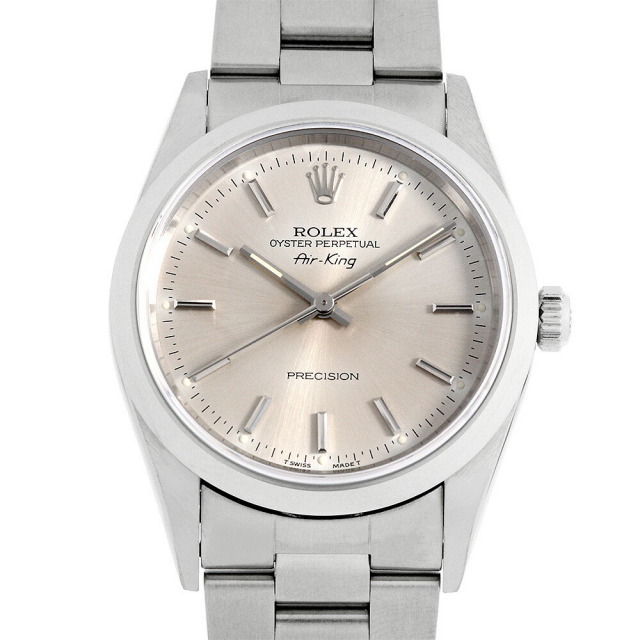 ロレックス エアキング 14000 シルバー バー U番 中古 メンズ