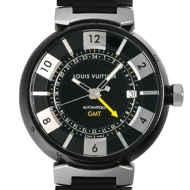 ルイヴィトン タンブール イン ブラック GMT Q113K 中古 メンズ