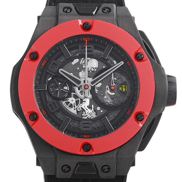 ウブロ ビッグバン フェラーリ カーボン レッドセラミック 世界限定500本 402.QF.0110.WR 中古 メンズ