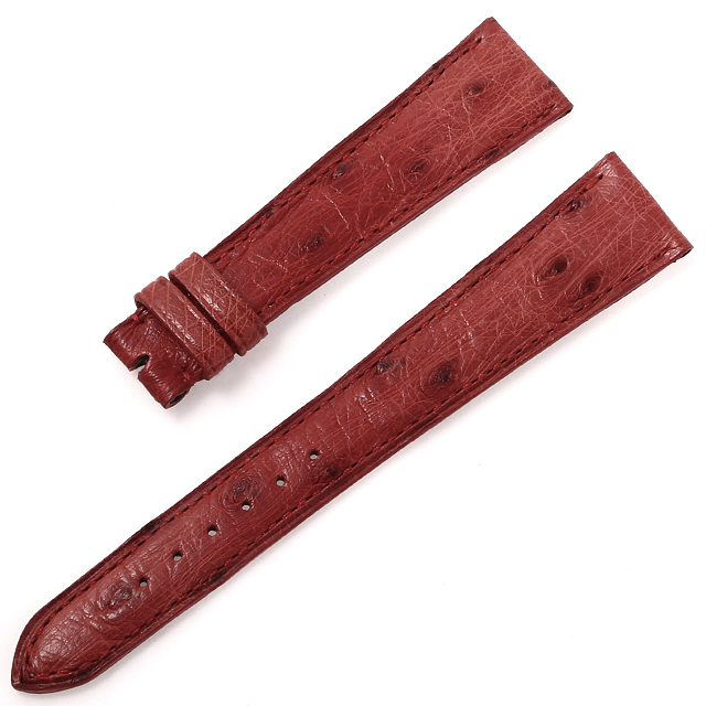 カミーユフォルネ 尾錠用革ベルト オーストリッチ 赤/レッド 18mm-14mm 未使用 WEB限定品