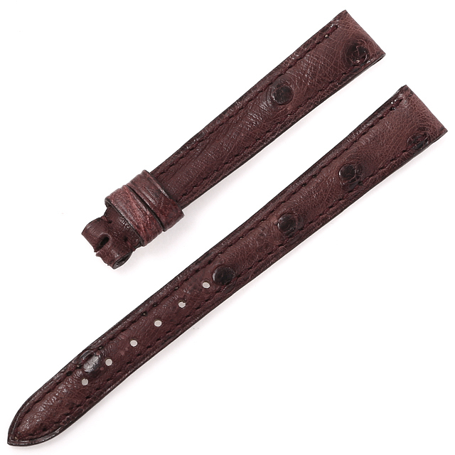 カミーユフォルネ 尾錠用革ベルト オーストリッチ ワインレッド 12mm-10mm 未使用 WEB限定品