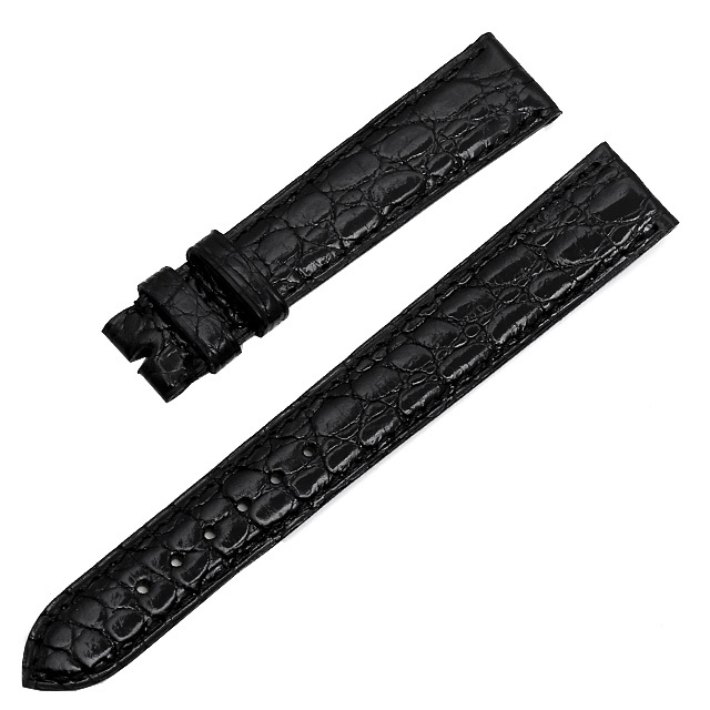 カミーユフォルネ 尾錠用革ベルト クロコダイル 黒/ブラック 16mm-14mm 未使用 WEB限定品